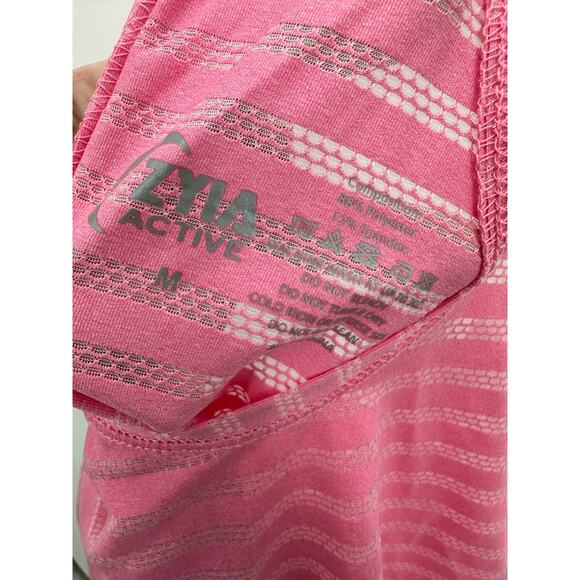 ZYIA Active Pink Striped Knotted Back Tank Top Women's Size Medium M - Picture 5 of 8
